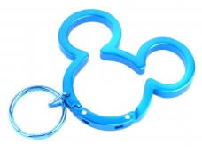 Mickey Mouse Head Shape Aluminum Carabiner with Key Ring